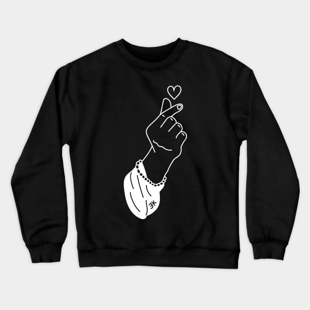 BTS Jungkook hand heart sign Kpop Crewneck Sweatshirt by nanaminhae